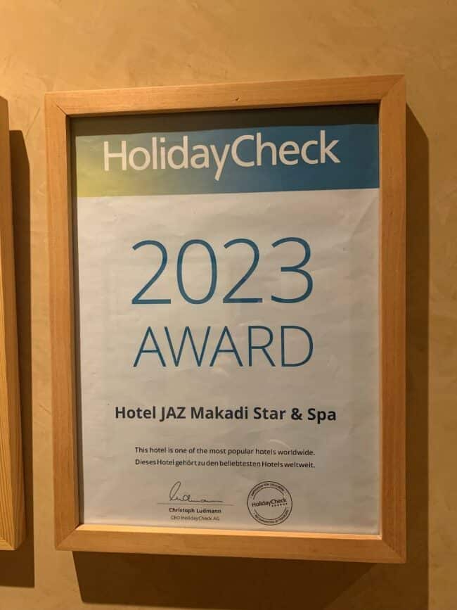 Award | Jaz Makadi Star & Spa | Hurghada | Egypt