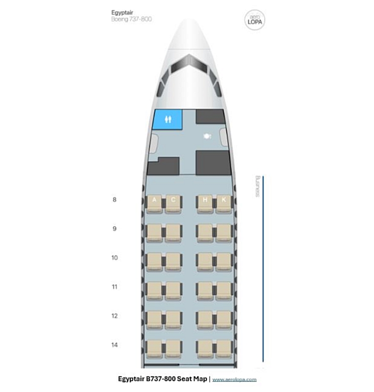 Egyptair B737-800 Business Class Seat Map
