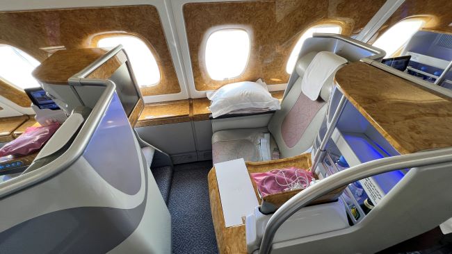 Emirates A380 Business Class Cabin & Seats