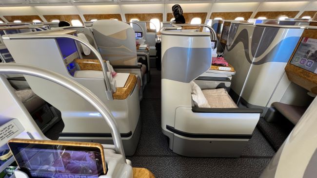 Emirates A380 Business Class Cabin & Seats