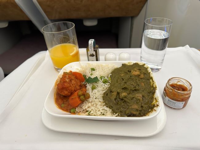 Emirates A380 Business Class Special Meal