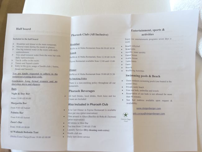 Hotel Board Types | Steigenberger Coraya Beach Resort | Marsa Alam | Egypt