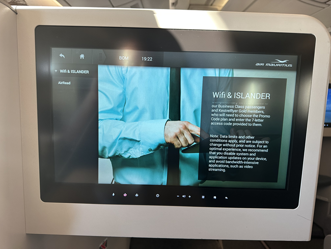 Air Mauritius | A350-900 | Business Class | On-Board Wifi