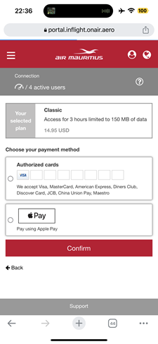 Air Mauritius | A350-900 | Business Class | On-Board Wifi