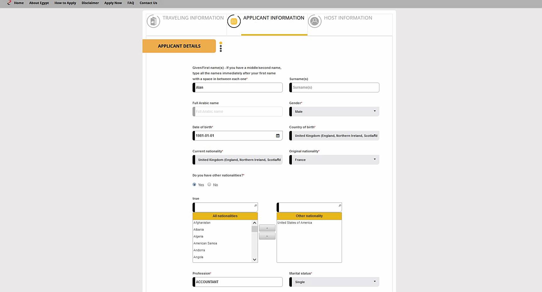 e-Visa Application | Egypt | STEP 5
