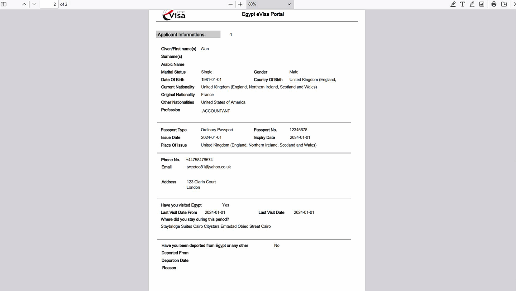 e-Visa Application | Egypt | STEP 7