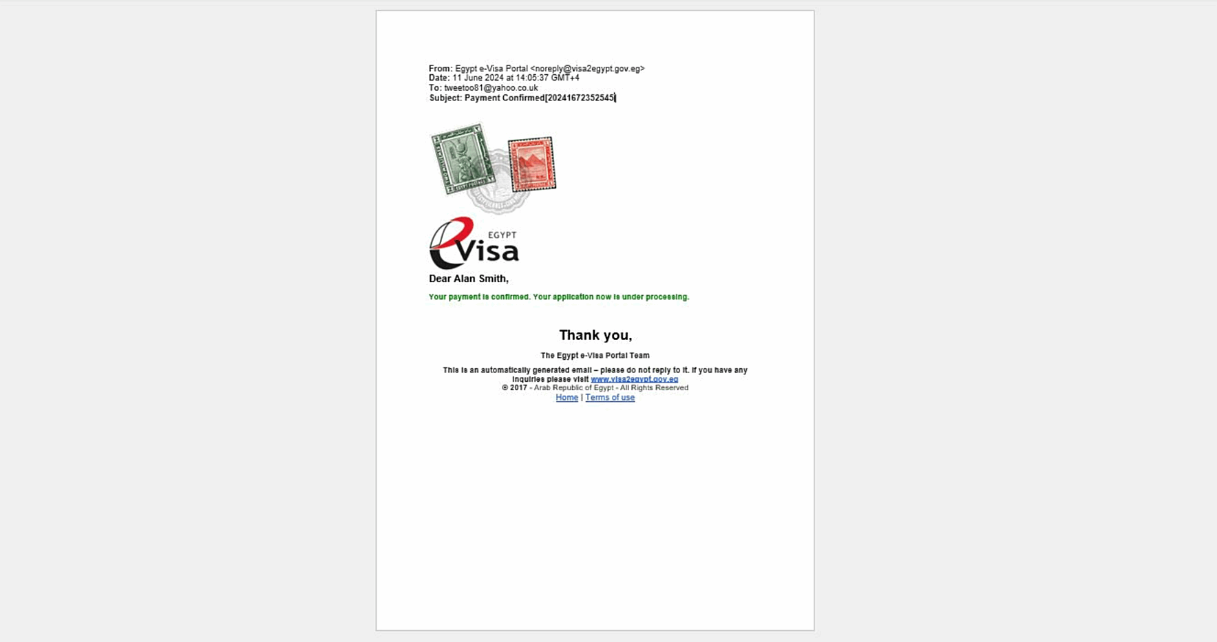 e-Visa Application | Egypt | STEP 8
