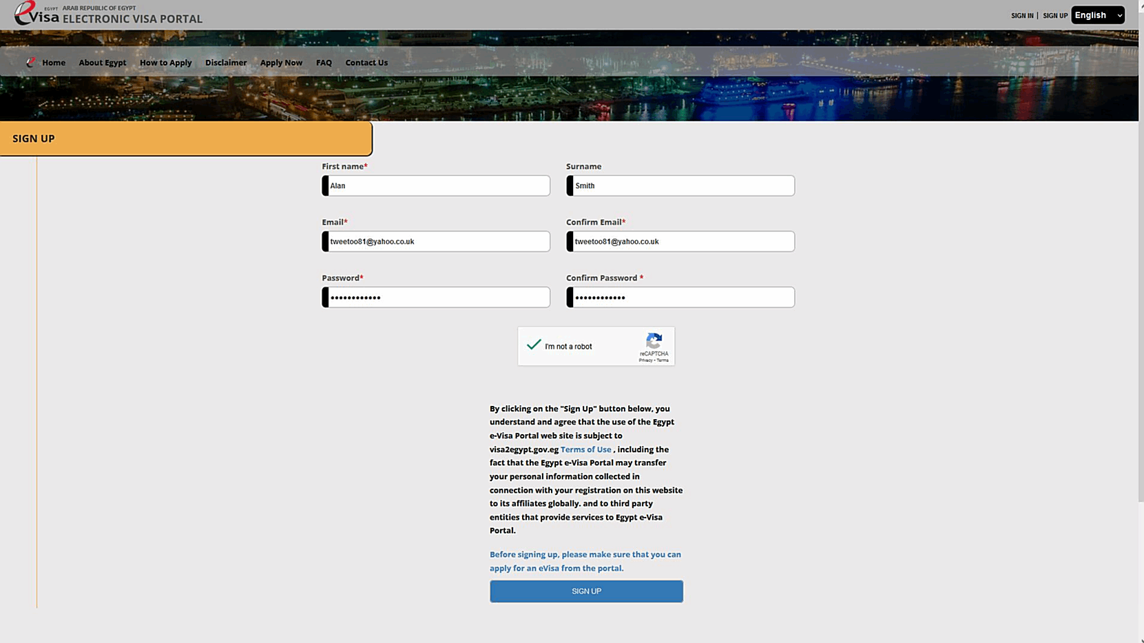 e-Visa Application | Egypt | STEP 2 (*Disclaimer)