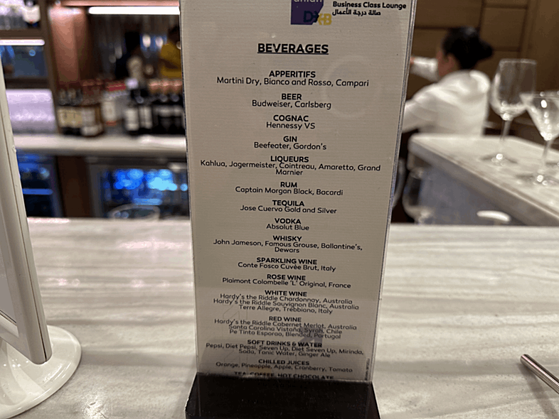 Dubai Airport | Ahlan Business Class Lounge | Beverages
