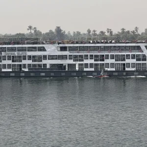 Nile cruise ship Royal Elite sailing between Aswan and Luxor, Egypt
