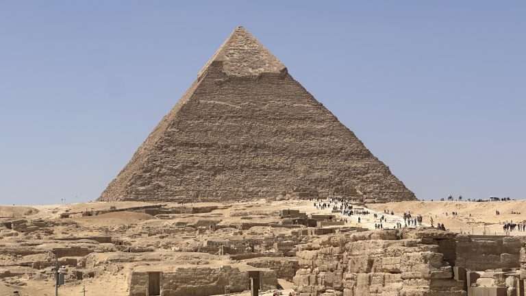 The Great Pyramids of Giza standing against a clear blue sky, the iconic starting point of this 10-Day Egypt Itinerary.