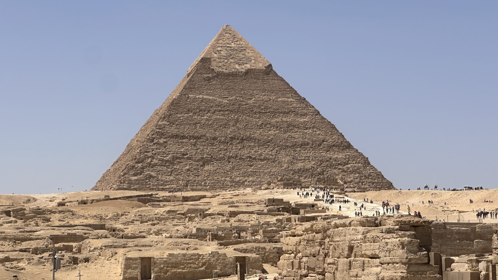 The Great Pyramids of Giza standing against a clear blue sky, the iconic starting point of this 10-Day Egypt Itinerary.